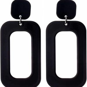 Black Retro Acrylic Earrings